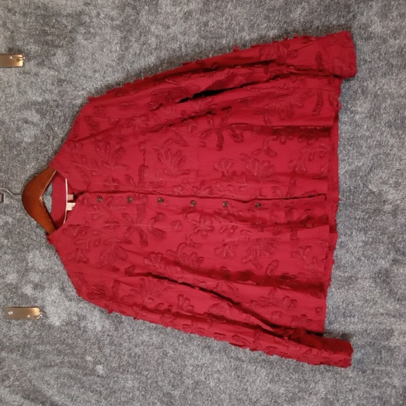 Pilcro Anthropology Whitney Textured Rasberry Trapeze Party Womens Xs - Picture 1 of 12